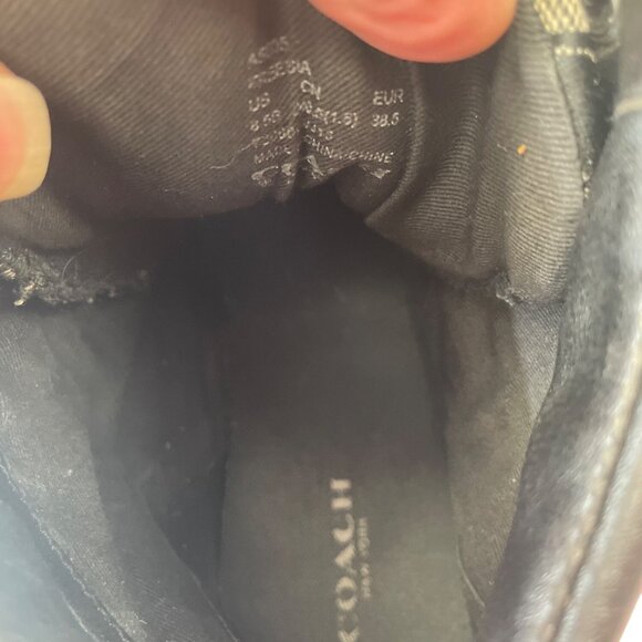 Coach Freesia Woman's Black Grey Signature HighTop Sneakers Size 8.5B SKU 9431 - Picture 7 of 16